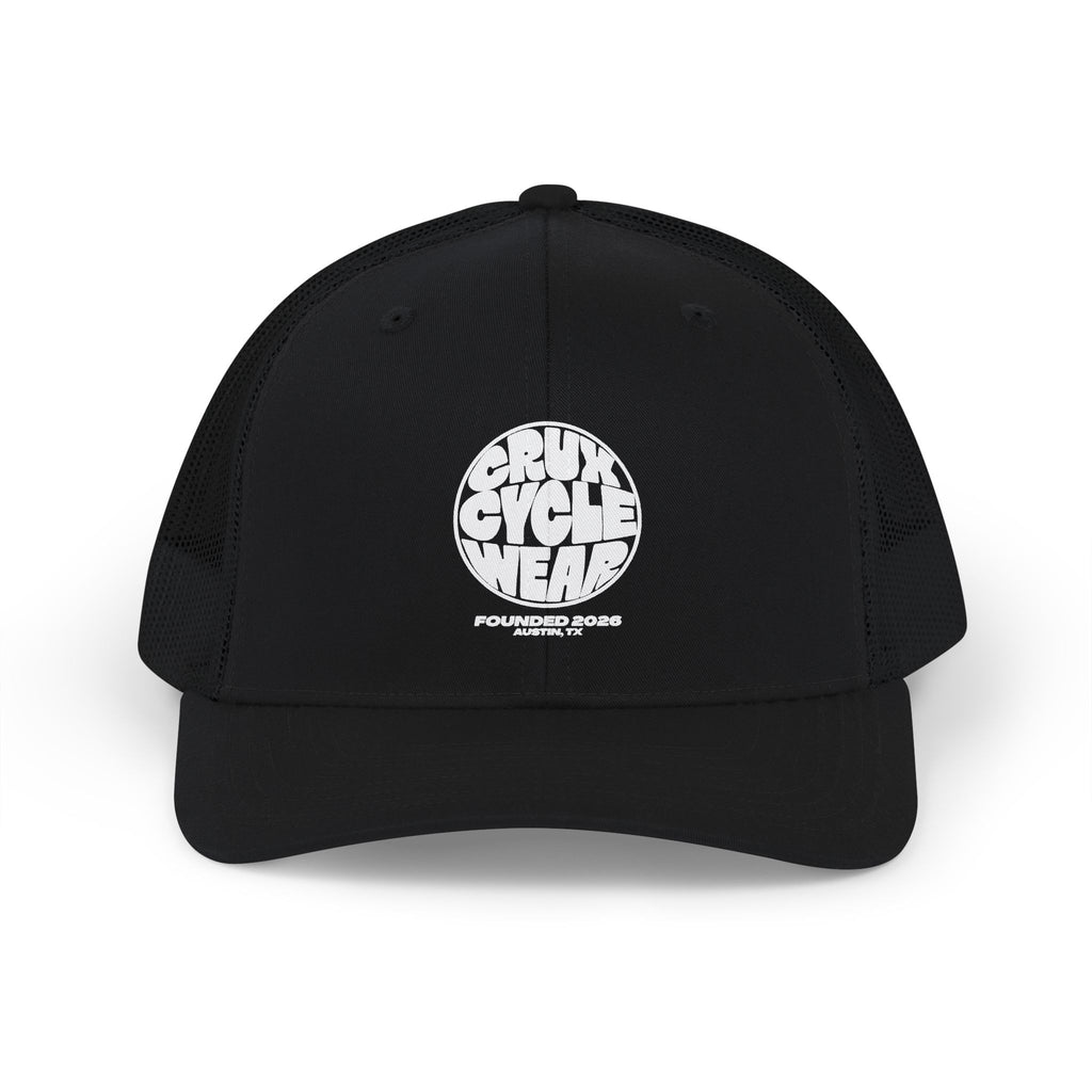 Trucker Cap — Black Grunge Globe Logo "Powerful Youth"