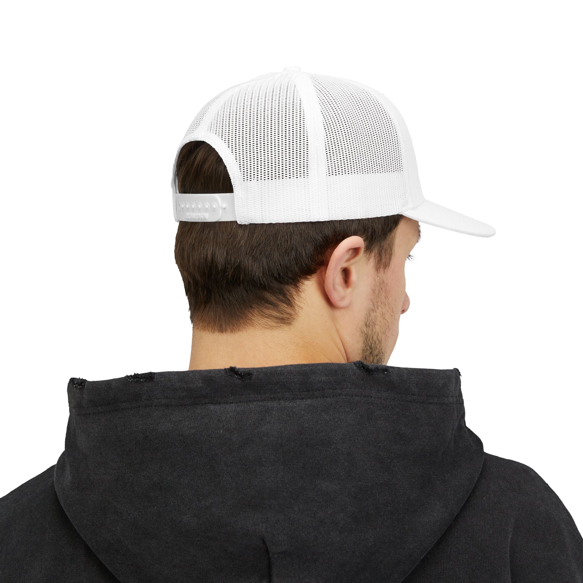 Trucker Cap — Black Grunge Globe Logo "Powerful Youth"