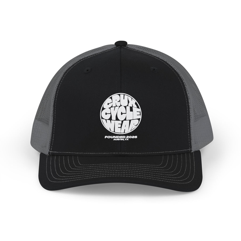 Trucker Cap — Black Grunge Globe Logo "Powerful Youth"