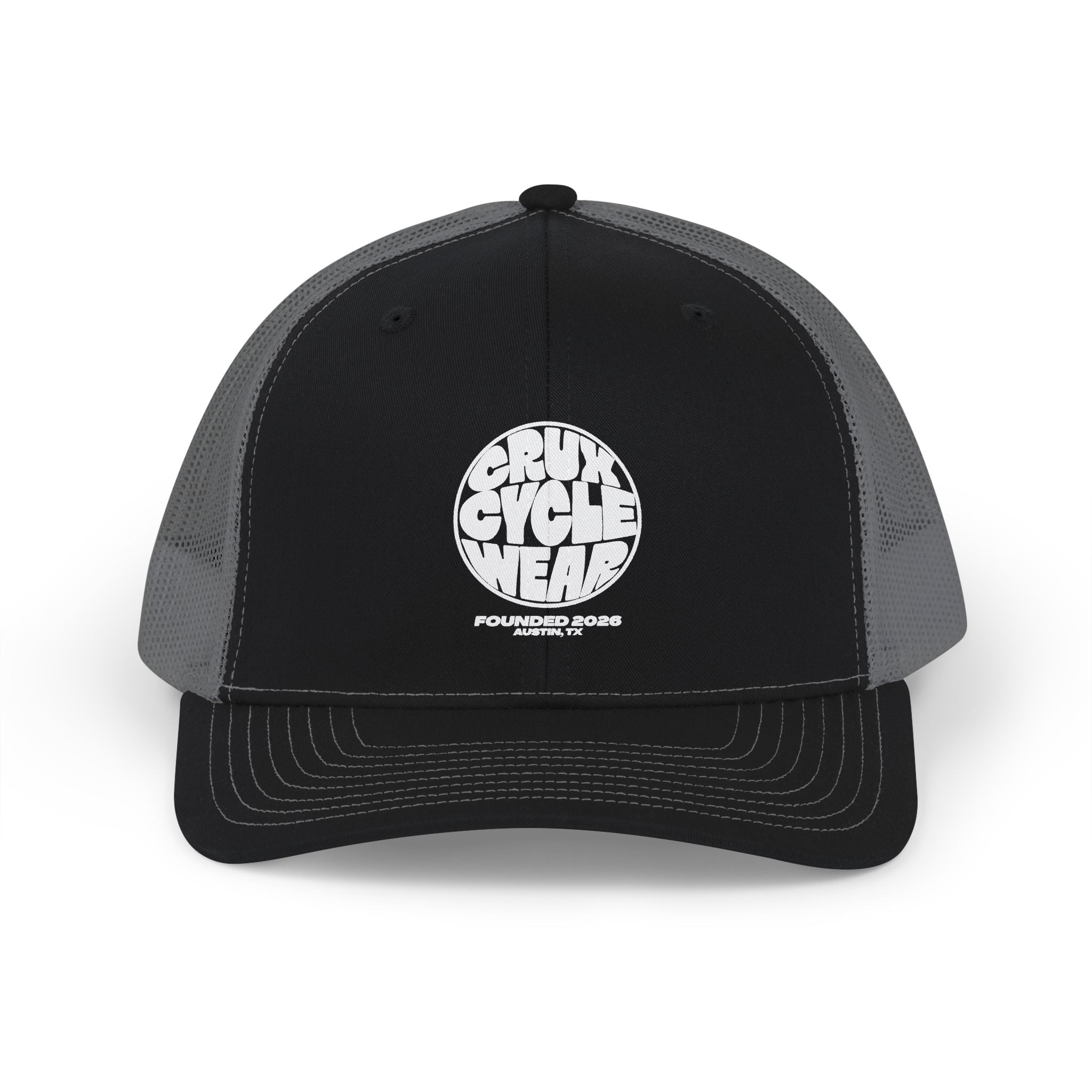 Trucker Cap — Black Grunge Globe Logo "Powerful Youth"
